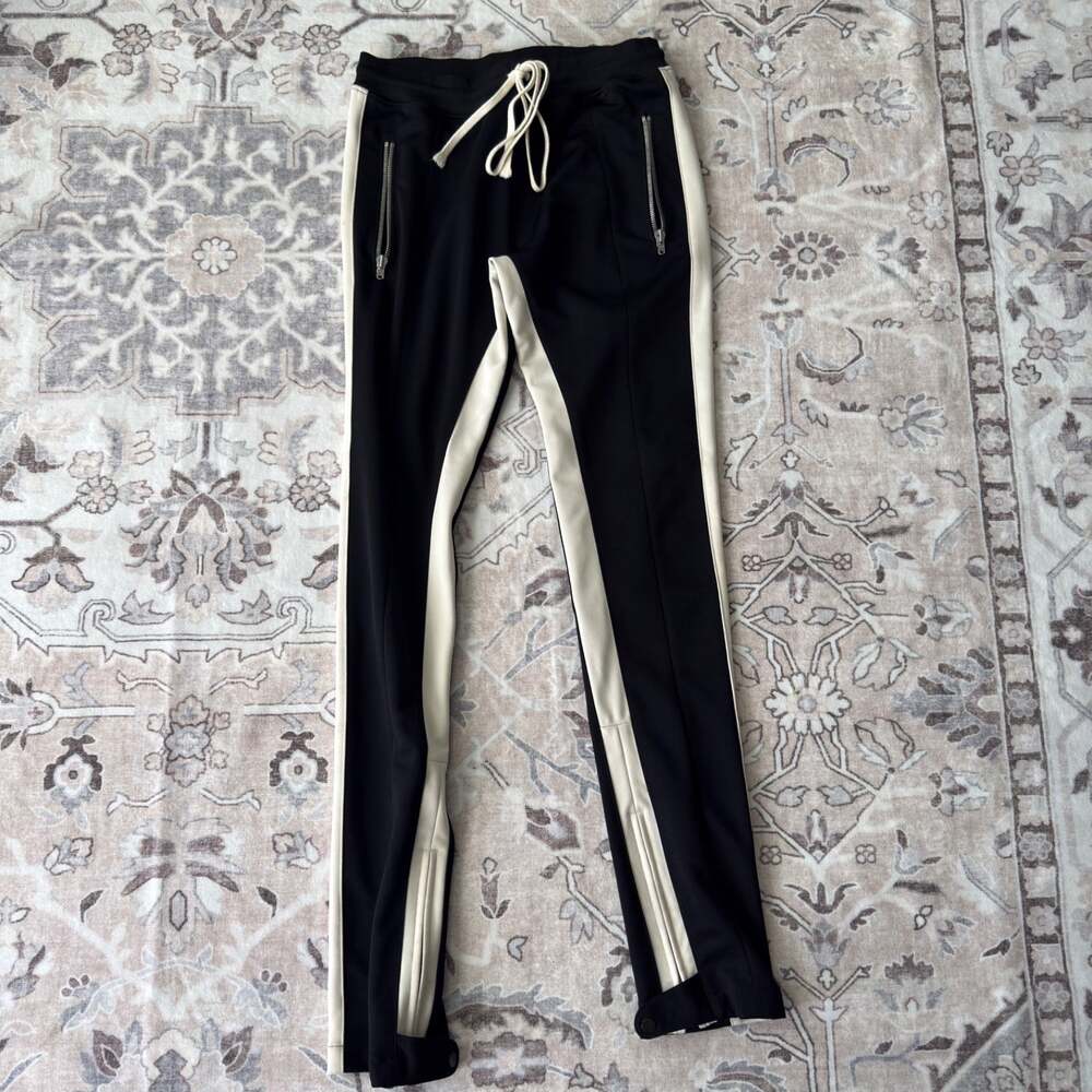 Fear of God Fifth Collection Track Pants Black Cream Side Stripe Size XL Mens